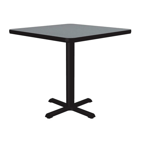 Gray Granite Square Cafe Table With Black Cast Iron Base And Top Spider 24 Inch High Pressure Laminate Top With Backer Leveling Nylon Guides Ideal Break Room Or Pub Height Setup