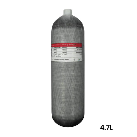 Ultra Light Carbon Fiber Scuba Tank 4500 Psi High Pressure Capacity 4.7L 286 Cu In 4700 CC Red Diving Tank For Snorkeling