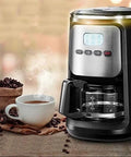 Dual Use Coffee Machine With Built In Bean Grinder And Ground Coffee Capability, All In One Barista Grade Fully Automatic Brewer in black.