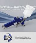 Heavy Duty Gravity Feed Hvp Spray Gun With 1.0Mm Brass Nozzle, 100ml cup, high atomization for car detailing and DIY projects.