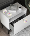 Ceramic Hand Painted Drawer Knobs Four Pack Vintage Floral Cabinet Pulls for Dresser with Glossy White Flower Design