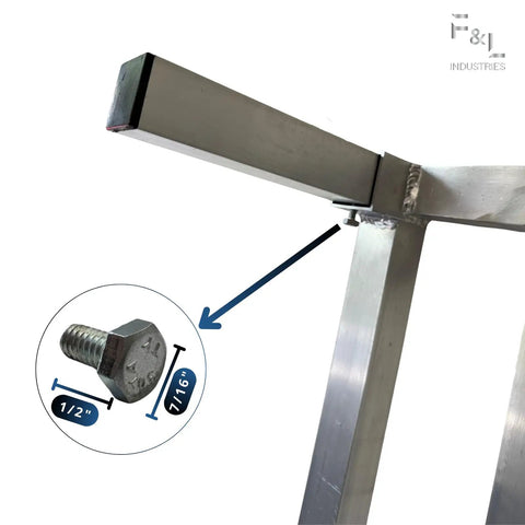 Heavy Duty Aluminum Dunnage Rack With 1850 Lb Capacity All Welded Aluminum Storage Platform For Industrial Warehouses Restaurants And Backrooms Elevates Items Off The Floor Rust Resistant Built To Last 36 Inch By 20 Inch By 8 Inch, close-up of welded joint and bolt