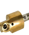 Beefy Heavy Duty Brass Rotating Joint 360 Degree Swivel Coupling For Water Air And Oil Lines Three Quarter Inch Left Thread Connector Durable Spray Union For Garden And Workshop, brass fitting close-up