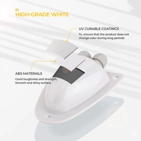 Two Pack White Solar Double Cable Entry Gland Box For RV Roofs Boats And Yachts Waterproof ABS Housing Fits 14 AWG To 10 AWG Cables