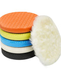 7 Inch Buffing Polishing Pads Kit For Car Detailing With Six Pcs Wool And Sponge Pads 180mm Face Fits Six Point Seven Inch Backing Plate