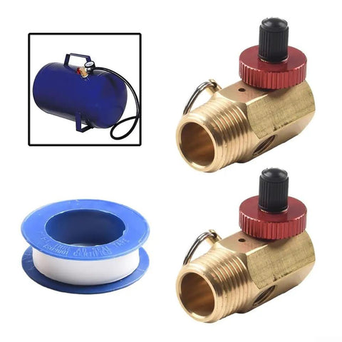 Replacement Air heavy duty brass compressor manifold with flow regulator and plumbing tape for air systems.