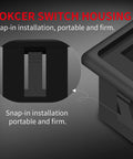 Close-up of One Slot Rocker Switch Panel Housing Holder Black Plastic, showing snap-in installation detail, dual pack bundle