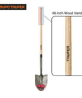 Pro Grade Round Point Shovel With Extended Socket For Maximum Strength And Durability 48 Inch Wood Handle Heavy Duty Digging