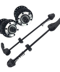 Front And Rear 36H Bicycle Hub Set Aluminum Alloy Quick Release Levers Skewers Axle 1 Pair Black for 5 6 7 8 Speed and Ball Bearing