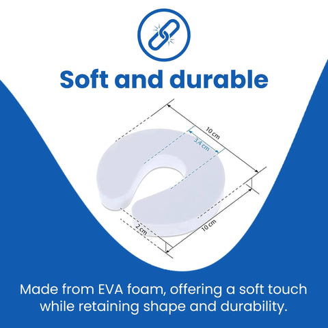 Kid And Pet Friendly Soft Foam Door Pinch Guard Extra Thick Slam Stopper To Prevent Finger Pinch Injuries, dimensions shown