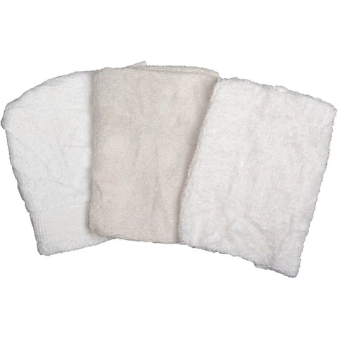 50 Lb Box Recycled Cotton Terry Cut Rags In White All Purpose Wipers For Polishing Dusting And Cleaning Jobs Assorted Sizes Reusable And Machine Washable To Save Waste And Cash