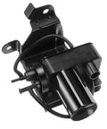 No Sweat Electric Vacuum Pump Replacement For Excursion 00-05 Ram 2500 3500 03-04 And Super Duty 99-07 Diesel Rigs side view showing black steel housing.