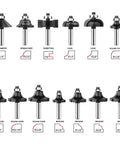 Router Bit Set One Quarter Inch Shank 30 Piece Tungsten Carbide Bits with various profiles for woodworking and craft jobs