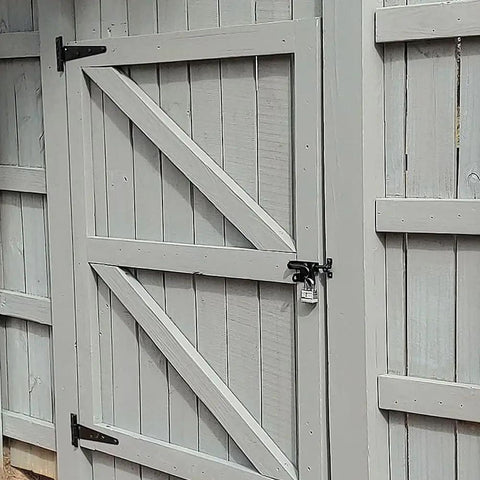 Heavy Duty T Strap Gate Hinge Set For Barn Doors And Garden Gates Black Wrought Iron Rustproof Hinge 12 Inch Arms Installed