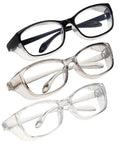 Three Pack Anti Fog Safety Glasses For Lab And Everyday Use With Scratch Resistant Lenses And Extended Side Shields Clear Square Goggles