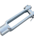 Beefy 5/8-18 Adjustable Yoke End With Galvanized Threaded Clevis, Pins Included, Built For Heavy Duty Lifting And Rigging