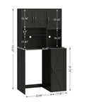 All In One Mini Fridge Cabinet With Storage And Coffee Bar Station, Outlets And Microwave Shelf, Wine And Beverage Stand