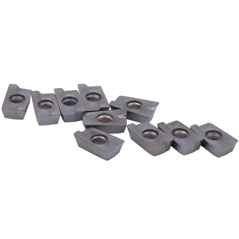Beefy Carbide Turning Inserts For CNC Lathes, 10 Pack Model APMT1605PEER XM LF6018, cemented carbide construction displayed