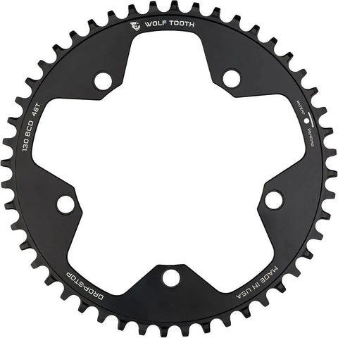 Drop Stop B 130 BCD Chainring 38T Built Beefy For 9 10 11 Speed And 12 Speed Chains SRAM Eagle KMC Connex Wippermann Campagnolo Flattop AXS 7075 T6 Aluminum Made In USA