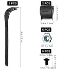 Components of Must-Have 2 Pack Inline Skate Strap Replacement Kit With Adjustable Buckles, Roller Brake Screws And Nuts For Inline And Quad Skates