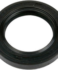 Front view of black rubber transfer case input shaft seal for Land Rover.