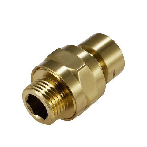 Brushed Gold Solid Brass Shower Head Swivel Ball Adapter With Adjustable Shower Arm Extension, Heavy Duty Brass Shower Connector Ball Joint For No Fuss Leak Free Bathroom Upgrades. 1/2 IPS