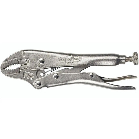 Locking Pliers With Wire Cutter, 5 Inch Curved Jaw, Quick Release Grip For Tight Holds, Adjustable Jaw Opening Up To One And One Eighth Inch, Heavy Duty Tool For Electronics, Automotive, And Home Workshops, side view