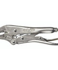 Locking Pliers With Wire Cutter, 5 Inch Curved Jaw, Quick Release Grip For Tight Holds, Adjustable Jaw Opening Up To One And One Eighth Inch, Heavy Duty Tool For Electronics, Automotive, And Home Workshops side view