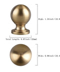 Dope Champagne Bronze Cabinet Knobs 10 Pack Round Ball Pulls For Kitchen And Bathroom Cabinets, shown with dimensions.
