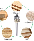 Durable Round Over Router Bit Set With 4 Inch Shanks And Four Flutes showing compatibility with various wood types.