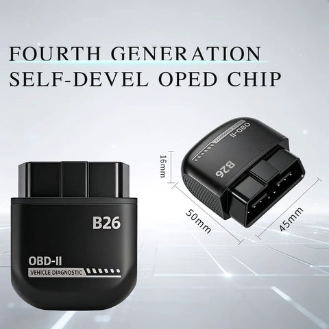 Bluetooth OBD2 Scanner For IOS And Android With Bluetooth 5.1 No Subscriptions 2026 Upgraded Diagnostic Tool dimensions view