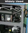 Heavy Duty Air Compressor Jumper Hose 20 Inch Long With Quarter Inch NPT Male Connector, showcasing internal components for shop tools.