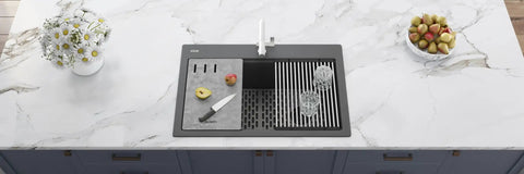 Silicone Bottom Grid Sink Mat For RVG1033 And RVG2033 Single Bowl Epigranite Sinks Gray Durable Non Slip Feet For Heavy Pots