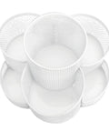 Top view of 360 Degree Rotating Pencil Holder Made From Sturdy Metal A Round Desk Organizer For Office Home Or School White Finish