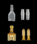 50 Pack Double Spade Wire Connectors For Motorcycle Wiring, 2 To 1 Splice, 4mm Bullet Crimp Terminals, Heat Shrink