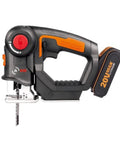 20V Cordless 2 In 1 Reciprocating Saw And Jigsaw With Tool Free Blade Swap No Sweat Wood And Steel Cutting Ultra Compact Lightweight Powerhouse side view with battery