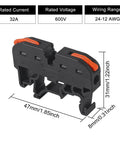 20 Pcs DIN Rail Terminal Blocks Kit With Compact Lever Connectors For 28 12 AWG Wires, dimensions and specifications