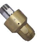 Beefy 2 Inch Hydraulic Rotary Joint Union Brass Copper Swivel Connector For Oil And Water Piping In Industrial Machinery And Construction Equipment For Tough Jobs, brass and steel angled view