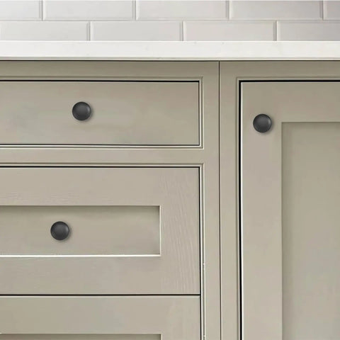 Built Tough 2 Pack Matte Black Bifold Closet Door Knobs With 1 5 Inch Heavy Duty Zinc Alloy Cabinet Hardware on drawer