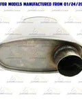 Exhaust Muffler Tail Pipe For Jeep Wrangler 2000 2006 4.0L Drop In Replacement Stainless Steel close-up view