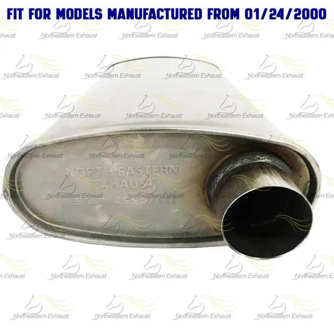 Exhaust Muffler Tail Pipe For Jeep Wrangler 2000 2006 4.0L Drop In Replacement Stainless Steel close-up view