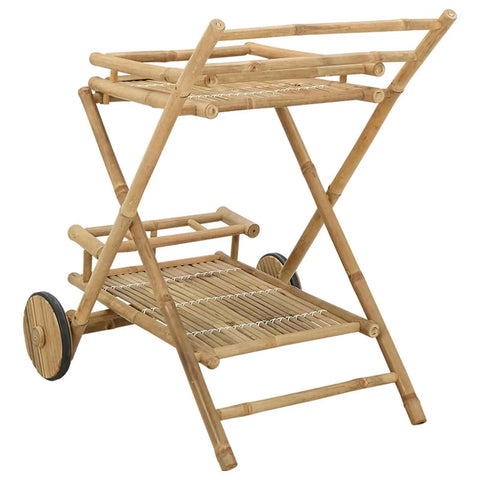 Premium Bamboo Serving Trolley Featuring Slick Smooth Rolling Casters For Easy Room To Room Transit And A Rock Solid Mobile Bar Or Kitchen Rolling Cart Option Built To Conquer Your Daily Grind Without Breaking A Sweat, 31.1x26.6x33.1 inches.