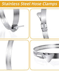 Beefy Stainless Steel Duct Clamps Pack Of 20 For 3.5 To 4.5 Inch Hose Clamp Adjustable Range 91 To 114 Mm 12 Mm Bandwidth Worm Drive Gear Clamp