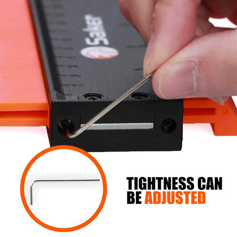 Close-up of Contour Gauge Tool For Woodworking And DIY With Lock, showing tightening mechanism using an Allen key.