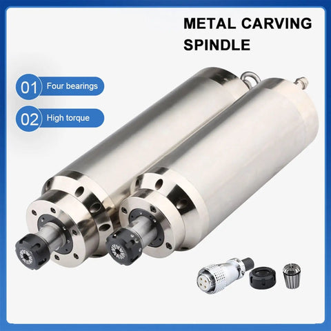 Beefed Up Pro Grade 4KW Water Cooled CNC Spindle Motor 110mm Diameter 270mm Shaft 380V 8A 24,000 RPM ER25 Collet