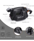600 Watt Electric Belt Sander With Variable Speed Up To 560Rpm High Performance Copper Motor showing adjustable knobs, support handle and dust collection port.