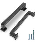 Matte Black Cabinet Handles Set 10 Pack Five Inch Center To Center Zinc Alloy Drawer Pulls for kitchen and wardrobe installation