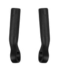 110mm Aluminum Mountain Bike Bar Ends For MTB Handlebar, 6061 T6 Alloy, Ergonomic Bend With Sand Finish, Black End Caps