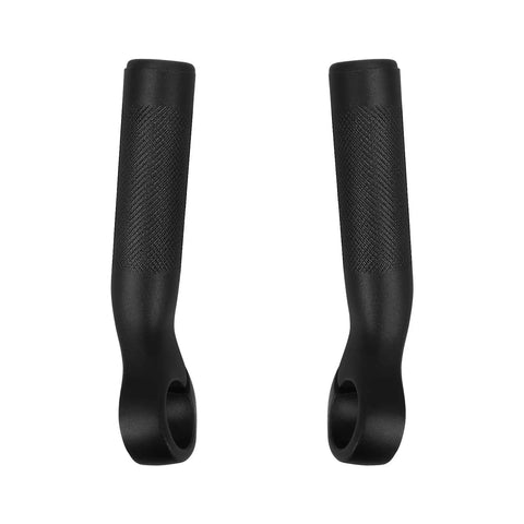 110mm Aluminum Mountain Bike Bar Ends For MTB Handlebar, 6061 T6 Alloy, Ergonomic Bend With Sand Finish, Black End Caps