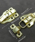 4 Pack Antique Wooden Box Hinges And Toggle Latch Set For Crafts And Jewelry Boxes, Golden Iron Hardware 2.36 x 1.57 Inches